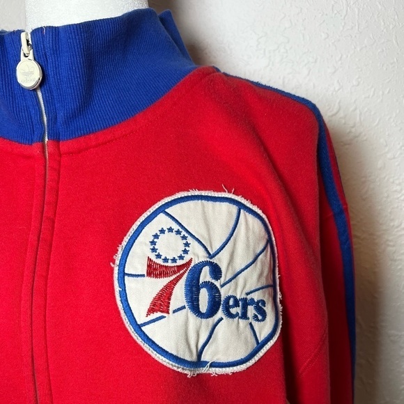 Adidas Vintage Look Philadelphia 76ers Zip Up Sweatshirt - Picture 3 of 9